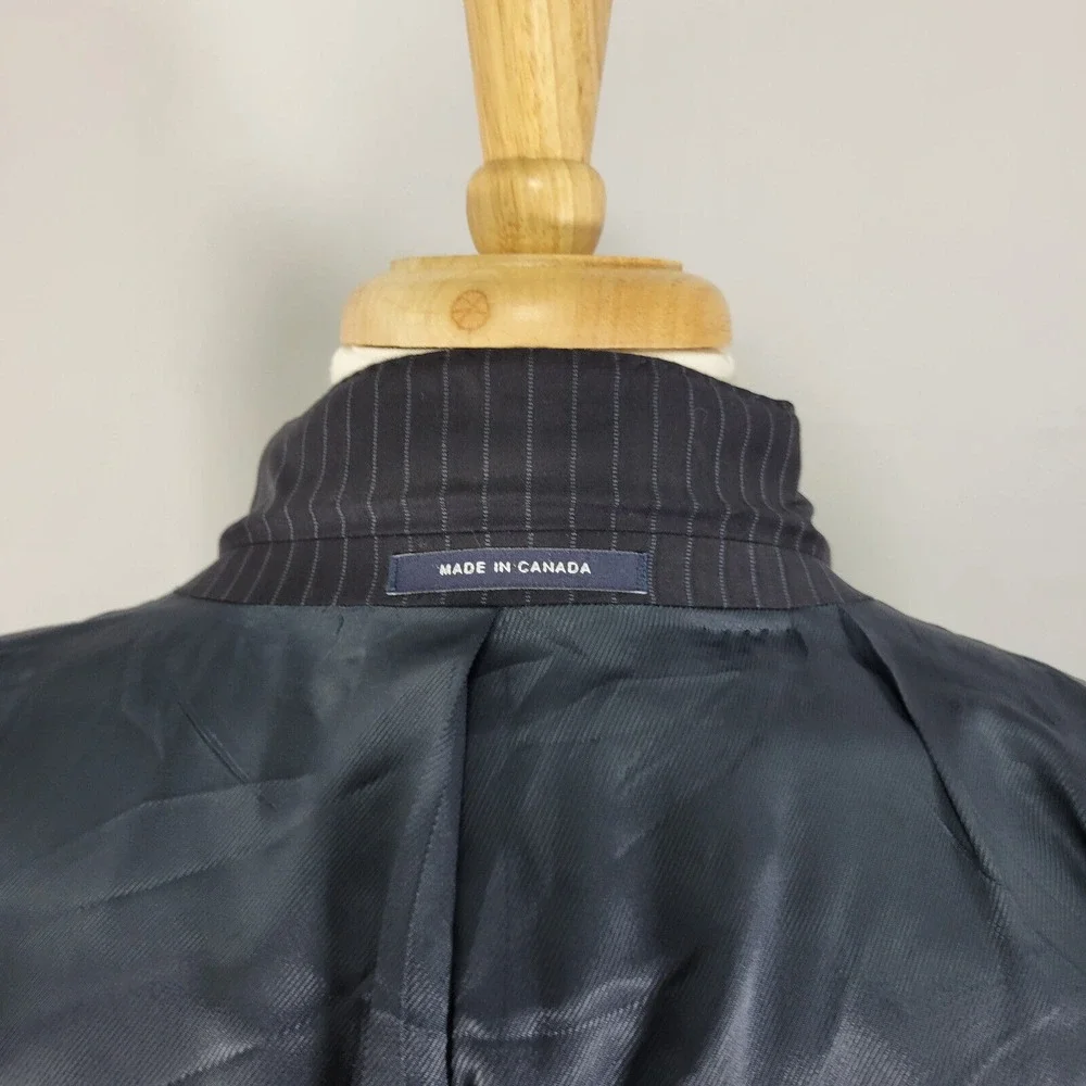 Daniel‎ Cremieux Men's Sport Coat Blazer Two Button Navy Striped Loro Piana 56L